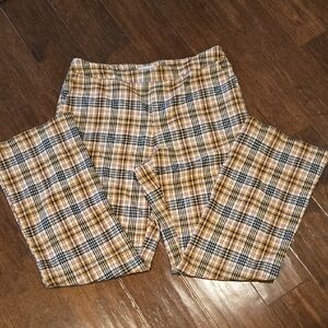 Cato Tan, Brown and Black Plaid Pull On  Pants